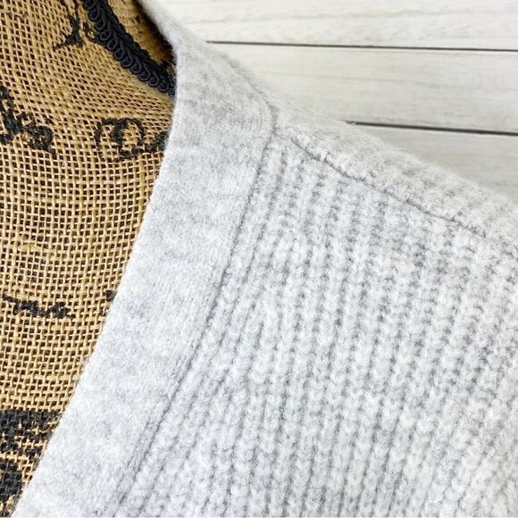 Gianni Bini Dani Cardigan Sweater Rhinestone Button Ribbed Gray Large - Picture 6 of 14